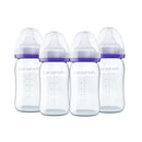 Lansinoh Anti-Colic Glass Baby Bottles, 5 Ounces, 4 Count Bottles for Feeding, Baby Essentials, Includes 4 Slow Flow Nipples, Size S by TinyTreasures Baby Boutique