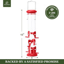 Kingsyard 2 Pack Tube Bird Feeders for Outdoors Hanging, Premium Hard Plastic Bird Feeder with 6 Feeding Ports, Weatherproof & Steel Hanger, Attracting for Wild Birds (Red) by CozyNest Decor