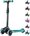 TONBUX Kids Scooter for Age 3-12, Toddler Scooter with 4 Adjustable Heights, Light Up 3-Wheels Scooter, Shock Absorption Design, Lean to Steer, Balance Training Scooter for Kids by TinyTreasures Baby Boutique