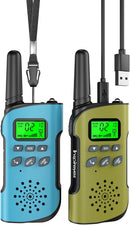Walkie Talkies for Kids Rechargeable,Toys for Boys and Girls, 2 Pack Long Range 2-Way Radios, Birthday Gifts,Christmas Stockings, Outdoor Play, Family Games, Hiking Camping Gear by TinyTreasures Baby Boutique