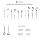 KEAWELL Premium 20/45/65 Piece Louis Hammered Silverware Set with Squared Edge, 18/10 Stainless Steel, Service for 4/8/12, Fine Flatware Set, Dishwasher Safe (20) by CozyNest Decor
