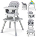 HONEY JOY 8 in 1 Baby High Chair, Convertible Highchair for Babies and Toddlers/Table and Chair Set/Building Block Table/Booster Seat/Stool/Toddler Chair with Safety Harness (Gray) by TinyTreasures Baby Boutique