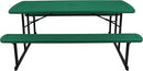 OEF Furnishings Heavy Duty Blow Molded Folding Picnic Table - Green, Black Frame by GreenHaven Gardens