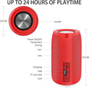 Bluetooth Speaker,MusiBaby Wireless,Outdoor, Waterproof,Portable Speaker,Dual Pairing, Bluetooth 5.0,Loud Stereo,Booming Bass,24H Playtime for Home&Party,Gifts(Pure Red) by TinyTreasures Baby Boutique