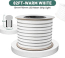 GZBtech Flexible LED Neon Rope Lights 82FT,AC 110-120V Waterproof Strip Light, 120 LEDs/M Cuttable Connectable Neon Lighting for Indoor Outdoor Home Decor/Commercial Building Use-Warm White 25M by CozyNest Decor