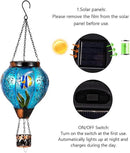 Blue Fish Hot Air Balloon Solar Lantern with Flickering Flame Hanging Solar Lanterns Outdoor Waterproof,LED Metal Hot Air Balloon Lights for Patio Yard Garden Decor,Mother Day Gifts for Women by GreenHaven Gardens