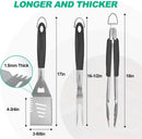 HAUSHOF Large Grill Accessories Heavy Duty BBQ Set Gifts for Men/Women - Premium Stainless Steel Spatula, Fork & Tongs, Barbecue Utensils Tool Kit Gift for Grilling Lover Outdoor by GreenHaven Gardens