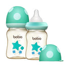 YOHKOH PPSU Baby Bottle Wide Neck, Newborn Anti-Colic Baby Bottle with Natural Response Nipple, Streamlined Body, Easy to Clean (5.4oz (Pack of 2), Blue) by TinyTreasures Baby Boutique