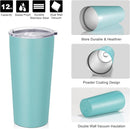 VEGOND 20oz Tumbler Bulk with Lid and Straw 12 Pack, Stainless Steel Vacuum Insulated Tumbler, Double Wall Coffee Cup Travel Mug, River Green by TinyTreasures Baby Boutique
