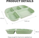 greenandlife 10.8 Inch 4PCS Divided Plates for Kids Adults, Portion Control Plates, Dishwasher & Microwave Safe Compartment Plate, Unbreakable Lightweight Reusable Wheat Straw Plates, INS by CozyNest Decor