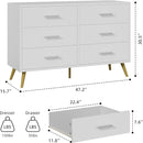 Shintenchi 6 Drawer Dresser, Wide Chest of Drawers Organizer Storage with Drawers, Large Storage Cabinet, Modern Design Dresser for Bedroom, Living Room, Porch, White by TinyTreasures Baby Boutique
