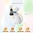 WHIMSYNOOK 10.7" White Cat Solar Garden Light Statue – Outdoor Garden & Yard Decor, LED Lantern, Gift for Cat Lovers by CozyNest Decor