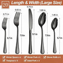 20 Pcs Black Silverware Set for 4 with Simple Striped Handle Design, Food Grade Stainless Steel Flatware Set, Eating Utensils Sets Include Fork/Knife/Spoon, Cutlery Set, Dishwasher Safe by CozyNest Decor