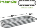 zizin Galvanized Raised Garden Bed Metal Oval Raised Garden Beds Outdoor Planter Box for Vegetables (8x2x1FT, Silver) by GreenHaven Gardens