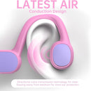 Kids Headphones, Bluetooth 5.2 Air Conduction Open Ear Headphones, 85dB Volume Limiting, Stereo Sound with Mic, IPX5 Waterproof, 20H Playtime, Perfect for School and Outdoor-Pink by TinyTreasures Baby Boutique