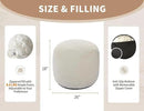 Pouf Ottoman Foot Rest 26"x18" Footstools and Ottomans Small with Filling Cream Small Beige Ottoman Foot Rest Ivory Poofy Ottom Stool Soft Poofs/Ottomans Furniture Living Room Ottom Footstool by CozyNest Decor