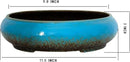 Succulent Pots - 11.5 Inch Ceramic Bonsai Pots with Drainage, Large Shallow Succulent Planters for Indoor Outdoor Plants, Round Glazed Cactus Flower Plant Container Bowl Home Desk Decor(Blue) by GreenHaven Gardens