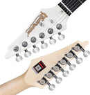 Bullfighter 34 Inch Kids Mini Strat Electric Guitar for Boys Girls, Beginner’s Electric Guitar Kit with Gig Bag, Picks, Cable, Strap, Extra Strings D120-R (blue) (White) by TinyTreasures Baby Boutique