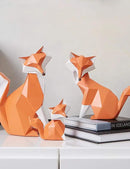 HAUCOZE Fox Figurine Gifts Geometric Sculpture Decor Animal Gifts Statue Polyresin Arts 4.0 inch by CozyNest Decor