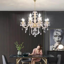 Contemporary Crystal Chandelier 12 Lights Clear Crystal Ceiling Lights for Living Room，E12 Base Double Layered Pendant Light Fixture for Dining Room Staircase, Hallway by CozyNest Decor