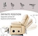 Dual Motor Power Lift Recliner Chair for Adult & Elderly, Infinite Position Lay Flat Lift Chair with Heat & Massage, Cup Holder, Lumbar Pillow, Wireless Charger, USB Ports, Leather (Beige) by CozyNest Decor