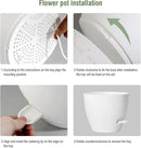 12/10/9 inch Large Self Watering Pots, Plant Pots with Mesh Drainage Holes for Indoor Outdoor Garden Plants, Flower Pots with Removable Deep Reservoir, Set of 3 Plastic Planters, White by GreenHaven Gardens