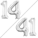 GOER Number 14 Balloons for 14th Birthday Sweet 14 Party Decorations,42 Inch Jumbo Foil Helium 41 Balloons for 41st Birthday Party Decoration (Silver) by TinyTreasures Baby Boutique