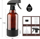 Glass Amber Spray Bottles with Silicone Sleeve, 2 Pack 16.9oz Refillable Containers with Adjustable Spray Nozzles, Empty Spray Bottle for Cleaning Solutions, Hair, Plants, Essential Oils (Black+Green) by GreenHaven Gardens