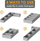 SpaceAid 4 Pack 10" High Under Bed Storage Containers, Large Underbed Storage Organizer Bins with Lids for Bedroom, Dorm, Clothes, Closet Organization, Bed Sheets and Blankets (Gray) by CozyNest Decor