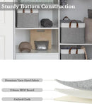 StorageWorks Storage Bins, Fabric Storage Bins for Shelves, Extra Large Storage Baskets with Metal Frame, Closet Baskets and Bins with Handles, Jumbo, Gray and White, 2-Pack by CozyNest Decor