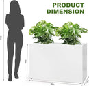 Galvanized Steel Planter Box-No Installation Required Metal Rectangular Block Long Box Planter Modern Outdoor Planters All-Weather Use with Drainage Holes for Patio/Porch, 36×24×12IN（White） by CozyNest Decor