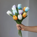 Buart Summer-Colors Tulip Flowers Artificial Luxury Big Tulip Valentine's Day Mother's Day Easter Home Kitchen Wedding Decorations(11pcs) by CozyNest Decor