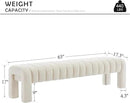 63" Bedroom Bench, Upholstered Entryway Bench, Modern End of Bed Ottoman with Solid Wood Legs and Adjustable Foot Pegs for Entryway, Dining Room and Living Room (Beige Linen) by CozyNest Decor
