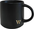 COLLECTIVE HOME - Black Monogram Ceramic Mugs, 15 oz Golden Initial Coffee Cups, Elegant Alphabet Tea Mugs, Personalized Halloween Mug with Gift Box, Perfect for Office and Home Décor (w) by CozyNest Decor