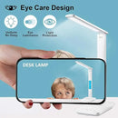 Desk Lamp with Wireless Charger: USB Charging Port, Table Lamp with Clock, Desk Lamps for Home Office College Dorm Room Essentials by CozyNest Decor