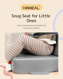 HOMEAL Toddler Booster Seat for Dining Table with Backrest and Adjustable Straps, Breathable Booster Seat for Kitchen Chair, Portable Non-Slip Bottom Booster Seat for Table, Light Grey by TinyTreasures Baby Boutique