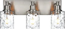 BONLICHT Bathroom Vanity Light Fixtures 3 Lights Modern Wall Sconce Brushed Nickel with Metal Base and Hammered Glass Shade, Industrial Farmhouse Bath Wall Lights for Hallway Kitchen Bedroom by CozyNest Decor