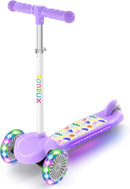 TONBUX Kids Scooter for Ages 3-5, Toddler Scooter with Light-Up Deck and Wheels, Adjustable 4-Level Height 3-Wheel Scooter for Kids, Lean-to-Steer Design by TinyTreasures Baby Boutique
