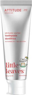 ATTITUDE Toothpaste with Fluoride, Prevents Tooth Decay and Cavities, Vegan, Cruelty-Free and Sugar-Free, Watermelon, 4.2 Oz by CozyNest Decor