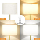 Ambimall 60'' Modern Floor Lamp with Shade, Tall Lamps for Living Room, Bedroom, Office, Dining Room, Beige Shade with Brushed Gold Pole(Without Bulb) by CozyNest Decor