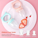 Baby Solids/Frozen Fruit Feeder Pacifier, Infant Teether Toy 4M+, BPA-Free Silicone Pouch & Nipple, Safely Introduce Solids, Teething Relief, 2-Pack (Pig Lulu - Blue Pink, S/M/L) by TinyTreasures Baby Boutique