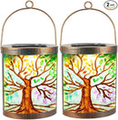 Starsoul 2 Pack Hanging Solar Lantern Outdoor Waterproof Glass Tree of Life Decorative Solar Lights for Outside Garden Yard Table Patio Decor by GreenHaven Gardens