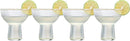 Ribbed Stemless Margarita Glasses with Gold Rim - Set of 4 (10 OZ)