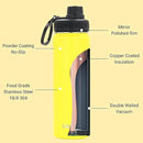 DRINCO Stainless Steel Water Bottle Spout Lid Vacuum Insulated Double Wall Water Bottle Wide Mouth (40oz 32oz 22oz 18oz 14oz) Leak Proof Keeps Cold or Hot (22 oz, 22oz Illuminating Yellow) by CozyNest Decor