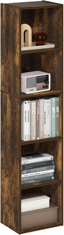 Furinno Pasir 5-Tier Open Shelf Bookcase, Bookshelf, Amber Pine by TinyTreasures Baby Boutique