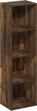 Furinno Pasir 4-Tier Open Shelf Bookcase, Bookshelf, Amber Pine by TinyTreasures Baby Boutique