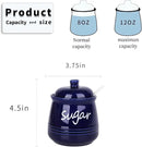 HAOTOP 12oz Sugar Bowl with Lid and Spoon,Ceramic Sugar Jar Sugar Dispenser Sugar Container Coffee Bar Accessories, Kitchen Countertop Canisters, Navy by CozyNest Decor