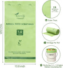 100% Compostable 1.6 Gallon Trash Bags, 6 Liter, 150 Count Kitchen Food Scrap Small Compost Bags for Countertop Bin with Europe EN13432 Certified by GreenHaven Gardens