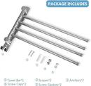 Bathroom Towel Rack JSVER 4 Arms Swivel Towel Holder, Towel Bar Wall Mounted, SUS304 Stainless Steel Space Saving Towel Rack, Towel Racks for Bathroom, Kitchen by CozyNest Decor