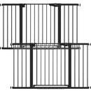 Cumbor 2 Pack 29.7-54.2" Baby Gate for Stairs, Mom's Choice Awards Winner-Auto Close Dog Gate for doorways, Easy Install Pressure Mounted Pet Gate Indoor, Walk Thru Wide Safety Gate for Dog, Black by TinyTreasures Baby Boutique